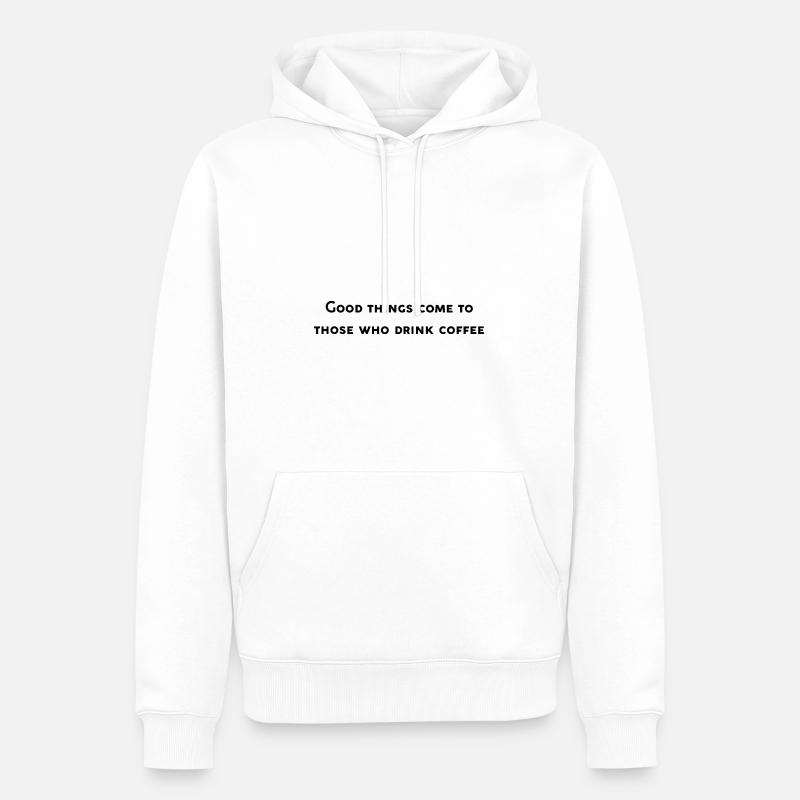 Design drôle café - Sweat à capuche Premium bio Homme - blanc