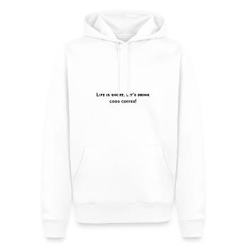 Design drôle café - Sweat à capuche Premium bio Homme - blanc - Devant - Nico (187cm)