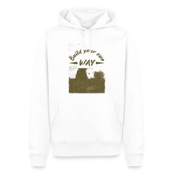 BUILD YOUR OWN WAY - Men’s Premium Organic Hoodie - white - Front - Nico (187cm)