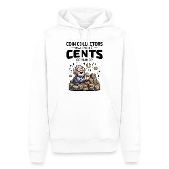 Collectionneur de pièces de monnaie Numismate Numismate - Sweat à capuche Premium bio Homme - blanc - Devant - Nico (187cm)