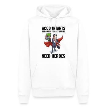Comptable Comptabilité Tenue de livres Finance Drôle - Sweat à capuche Premium bio Homme - blanc - Devant - Nico (187cm)