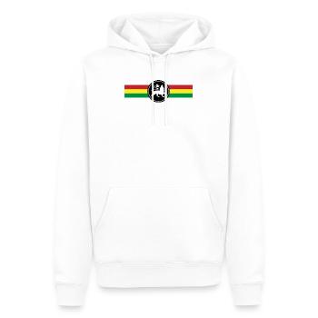 Drapeau Rasta Reggae Lion reggaeton - Sweat à capuche Premium bio Homme - blanc - Devant - Nico (187cm)