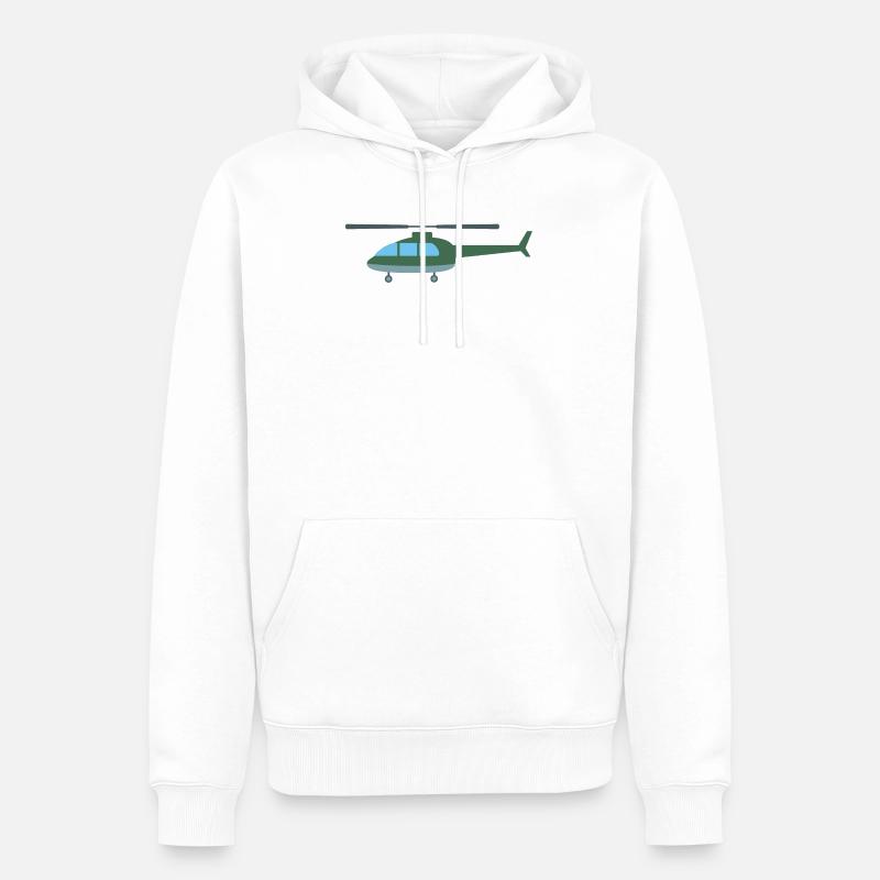 Hubschrauber - Männer Premium Bio Hoodie - Weiß
