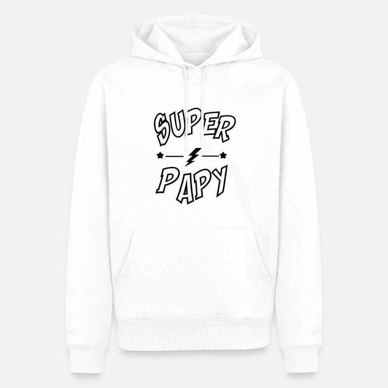 Super Papy - Sweat à capuche Premium bio Homme - blanc