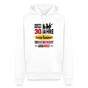 Geburtstag CDU SPD FDP Grün Politik Alter Jahre 30 - Männer Premium Bio Hoodie - Weiß - Vorne - Nico (187cm)