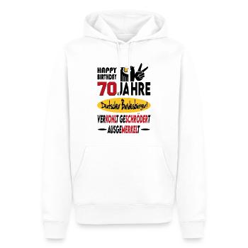Geburtstag CDU SPD FDP Grün Politik Alter Jahre 70 - Männer Premium Bio Hoodie - Weiß - Vorne - Nico (187cm)