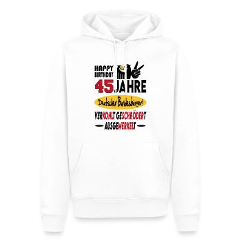 Geburtstag CDU SPD FDP Grün Politik Alter Jahre 45 - Männer Premium Bio Hoodie - Weiß - Vorne - Nico (187cm)