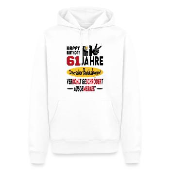 Geburtstag CDU SPD FDP Grün Politik Alter Jahre 61 - Männer Premium Bio Hoodie - Weiß - Vorne - Nico (187cm)
