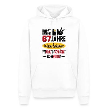 Geburtstag CDU SPD FDP Grün Politik Alter Jahre 67 - Männer Premium Bio Hoodie - Weiß - Vorne - Nico (187cm)
