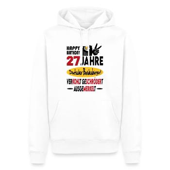 Geburtstag CDU SPD FDP Grün Politik Alter Jahre 27 - Männer Premium Bio Hoodie - Weiß - Vorne - Nico (187cm)