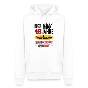 Geburtstag CDU SPD FDP Grün Politik Alter Jahre 46 - Männer Premium Bio Hoodie - Weiß - Vorne - Nico (187cm)