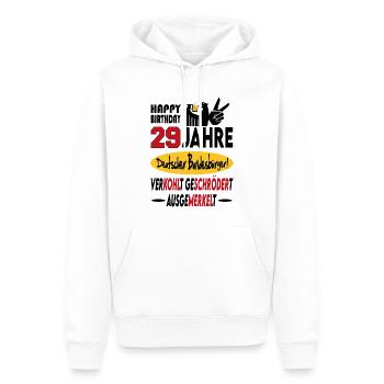 Geburtstag CDU SPD FDP Grün Politik Alter Jahre 29 - Männer Premium Bio Hoodie - Weiß - Vorne - Nico (187cm)