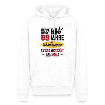 Geburtstag CDU SPD FDP Grün Politik Alter Jahre 69 - Männer Premium Bio Hoodie - Weiß - Vorne - Nico (187cm)