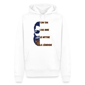 Mon Tonton Est Une Vraie Légende Cadeau Homme - Sweat à capuche Premium bio Homme - blanc - Devant - Nico (187cm)