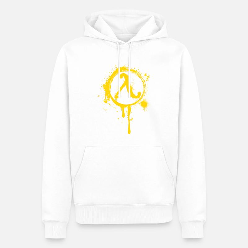 Symbole Lambda de résistance - Sweat à capuche Premium bio Homme - blanc