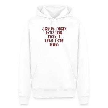 Jésus est mort pour moi, maintenant je vis pour lui - Sweat à capuche Premium bio Homme - blanc - Devant - Nico (187cm)
