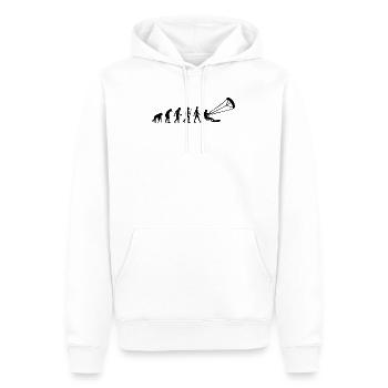 Evolution Silhouette Geschenk Kitesurfer Wellen - Männer Premium Bio Hoodie - Weiß - Vorne - Nico (187cm)