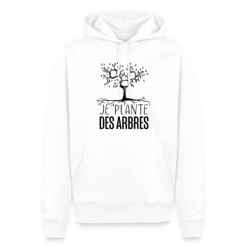 Je plante des arbres - Sweat à capuche Premium bio Homme - blanc - Devant - Nico (187cm)