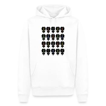 Alsaciennes Multicolores 100% - Sweat à capuche Premium bio Homme - blanc - Devant - Nico (187cm)
