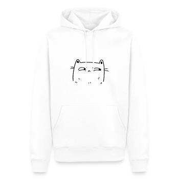 This cat totally judges you T Shirt - Men’s Premium Organic Hoodie - white - Front - Nico (187cm)