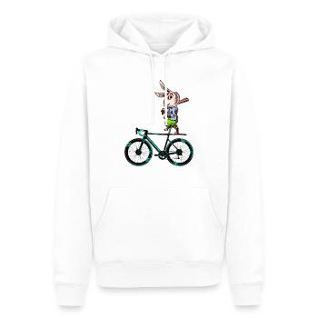 Lapin cycliste - Sweat à capuche Premium bio Homme - blanc - Devant - Nico (187cm)