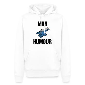 mon humour - Sweat à capuche Premium bio Homme - blanc - Devant - Nico (187cm)