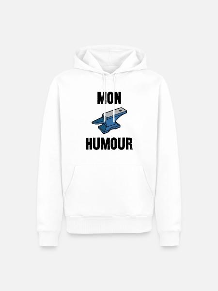mon humour - Sweat à capuche Premium bio Homme - blanc