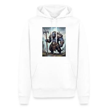 Ein monströses Ungetüm, ein Wasserbüffel - Männer Premium Bio Hoodie - Weiß - Vorne - Nico (187cm)