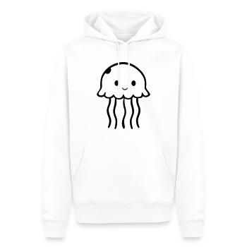 Méduse - Sweat à capuche Premium bio Homme - blanc - Devant - Nico (187cm)