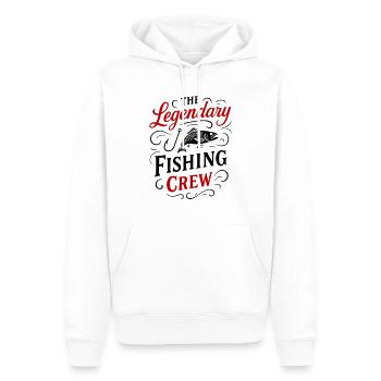 Fishing Crew Spruch - Männer Premium Bio Hoodie - Weiß - Vorne - Nico (187cm)