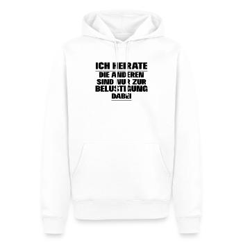 Enterrement de vie de garçon - Sweat à capuche Premium bio Homme - blanc - Devant - Nico (187cm)