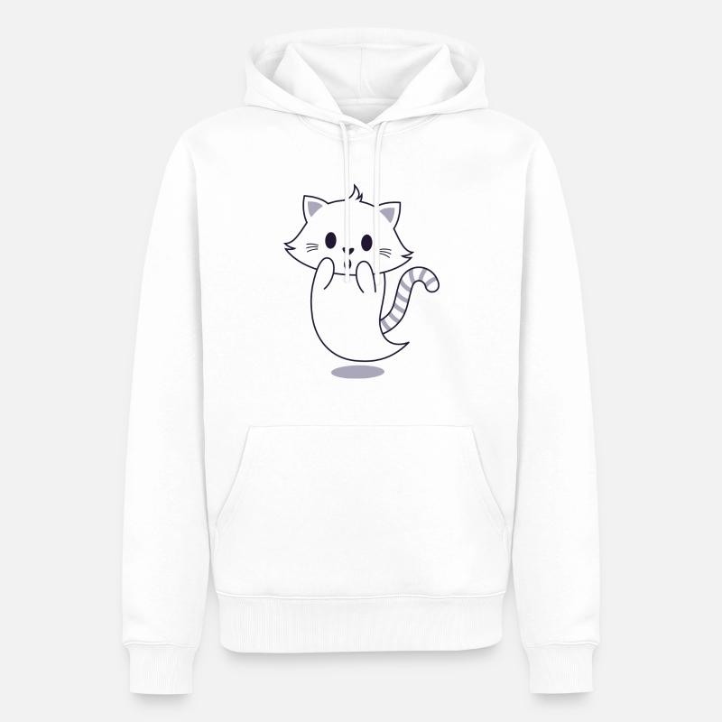 de chat - Sweat à capuche Premium bio Homme - blanc