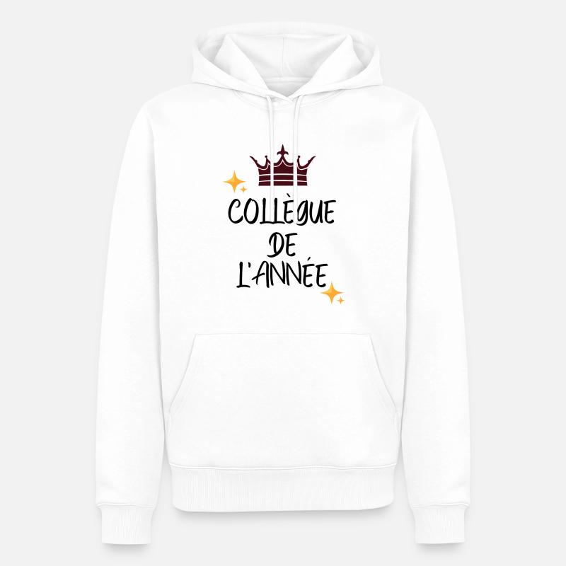 collègue de l'année cadeau - Sweat à capuche Premium bio Homme - blanc