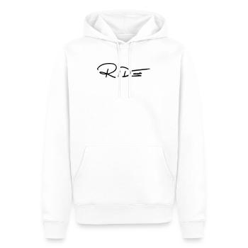 CHEVAUCHER - Sweat à capuche Premium bio Homme - blanc - Devant - Nico (187cm)