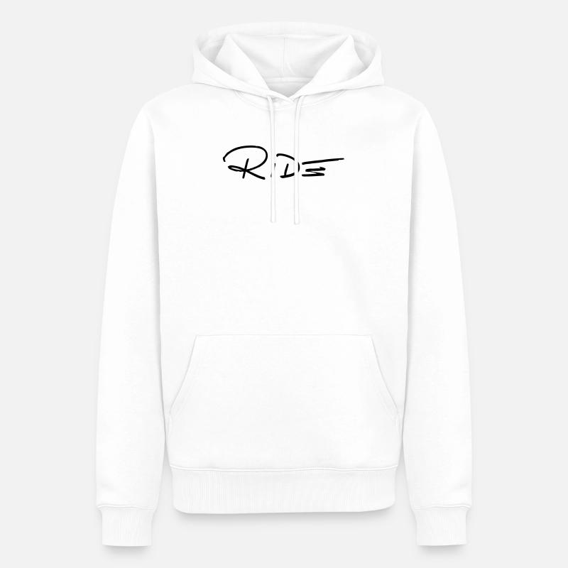 RIDE - Männer Premium Bio Hoodie - Weiß