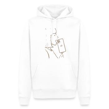 Ice screen - Amour des réseaux sociaux - Sweat à capuche Premium bio Homme - blanc - Devant - Nico (187cm)