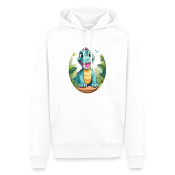 Dinosaurs in the jungle - Men’s Premium Organic Hoodie - white - Front - Nico (187cm)