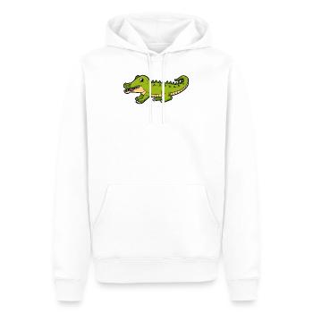 crocodile - Sweat à capuche Premium bio Homme - blanc - Devant - Nico (187cm)