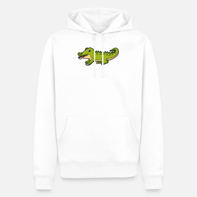 crocodile - Sweat à capuche Premium bio Homme - blanc