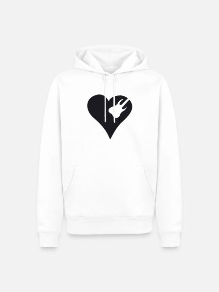 Rock Heart Black - Männer Premium Bio Hoodie - Weiß