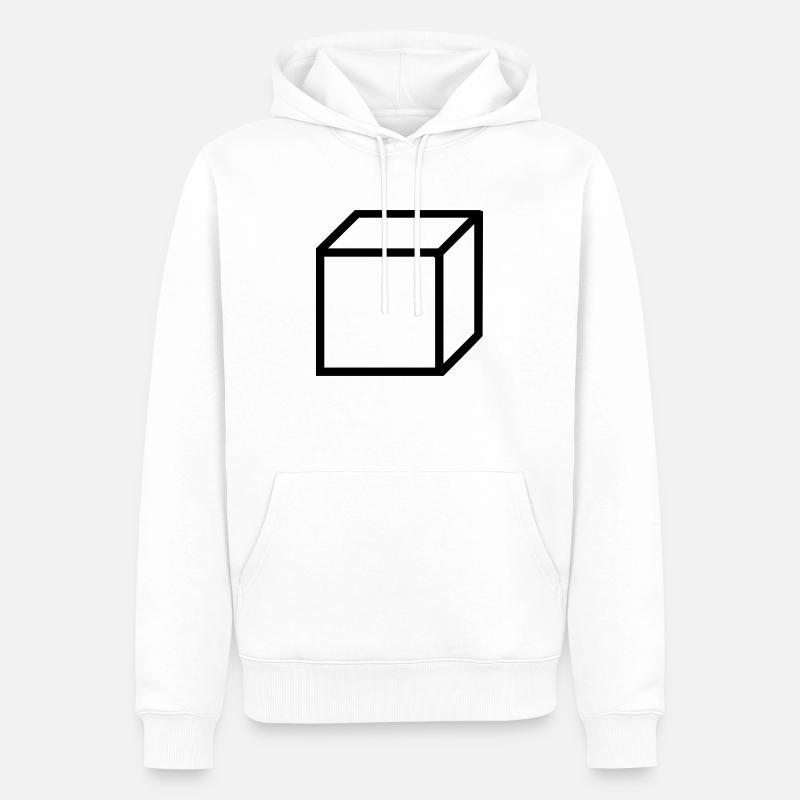 cube - Sweat à capuche Premium bio Homme - blanc