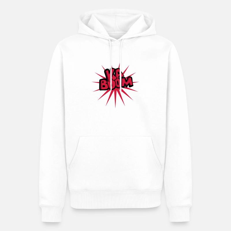 kaboom - Männer Premium Bio Hoodie - Weiß