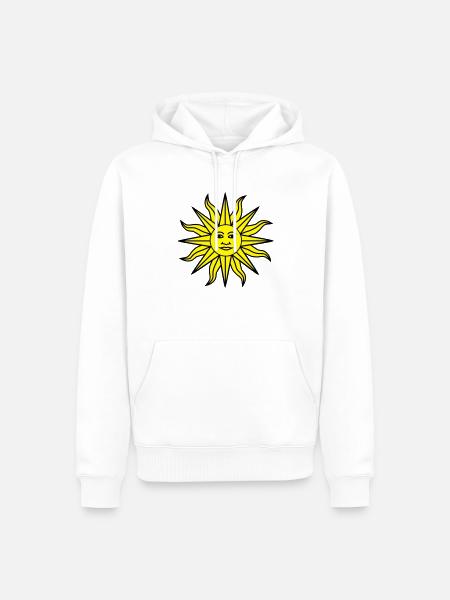 Sun Face - Sweat à capuche Premium bio Homme - blanc