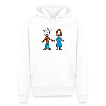 Paar - Männer Premium Bio Hoodie - Weiß - Vorne - Nico (187cm)