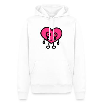 coeur pleure - Sweat à capuche Premium bio Homme - blanc - Devant - Nico (187cm)