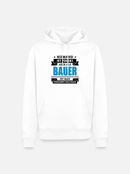 Funshirt Bauer - Männer Premium Bio Hoodie - Weiß