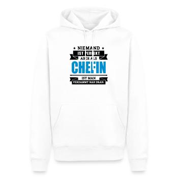 Funshirt Chefin - Männer Premium Bio Hoodie - Weiß - Vorne - Nico (187cm)