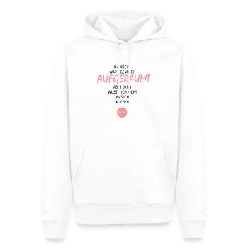 KÜCHE - Männer Premium Bio Hoodie - Weiß - Vorne - Nico (187cm)