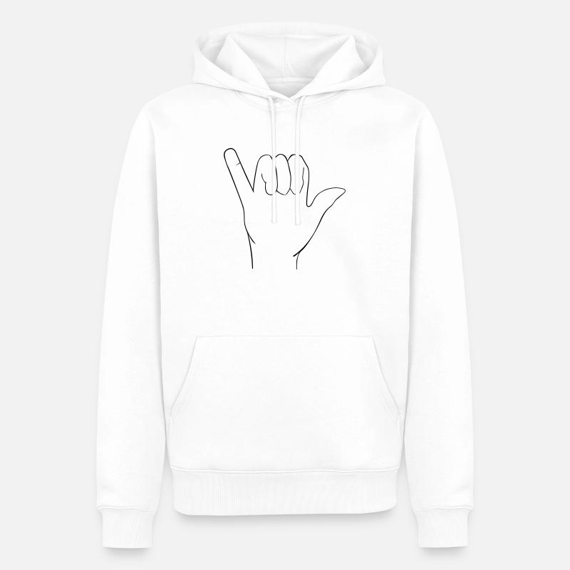 Handzeichen - Männer Premium Bio Hoodie - Weiß