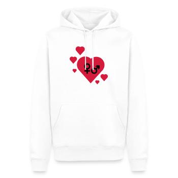 Symbole im Herz - Männer Premium Bio Hoodie - Weiß - Vorne - Nico (187cm)